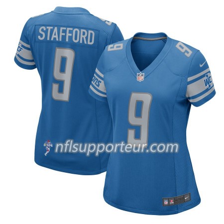 Maillot Femme Detroit Lions Matthew Stafford 9 Nike Royal 
